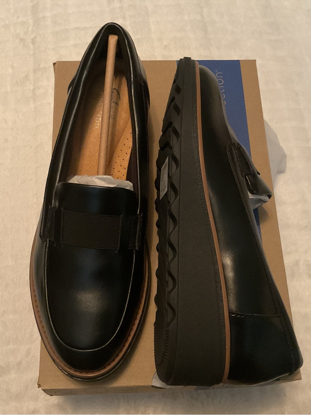 Women Black Platform Loafers - Picture 4 of 4